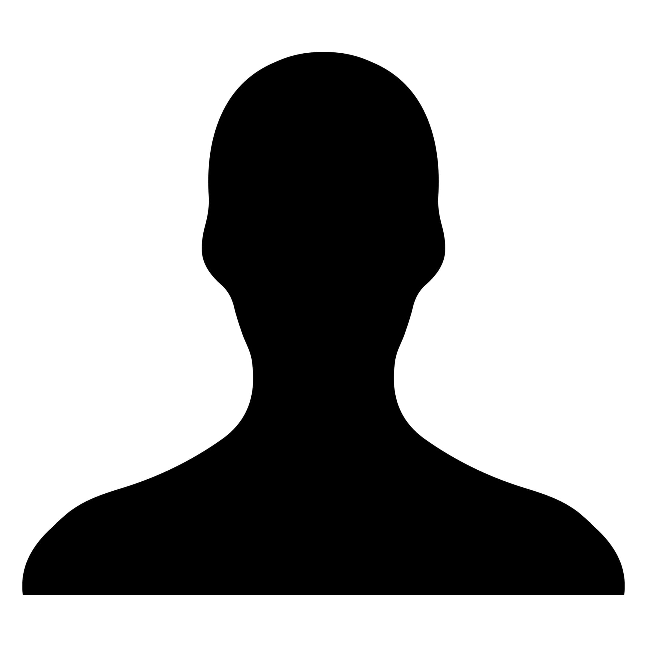 Blank user icon on white background